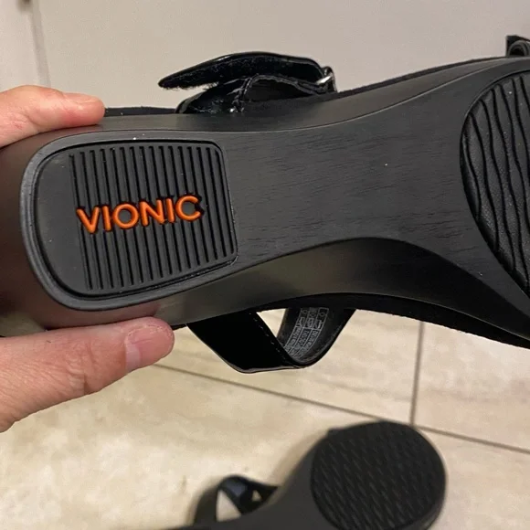 VIONIC MAGGIE WEDGE SANDALS ADJUSTABLE COMFORT SHOES VIONIC ORTHOTIC SHOES SZ 9 - Picture 4 of 12